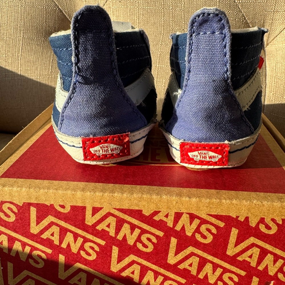 Vans Infant Sk8-Hi Crib Color Block Blue and Red High-Top Shoes size 2 - Picture 5 of 8
